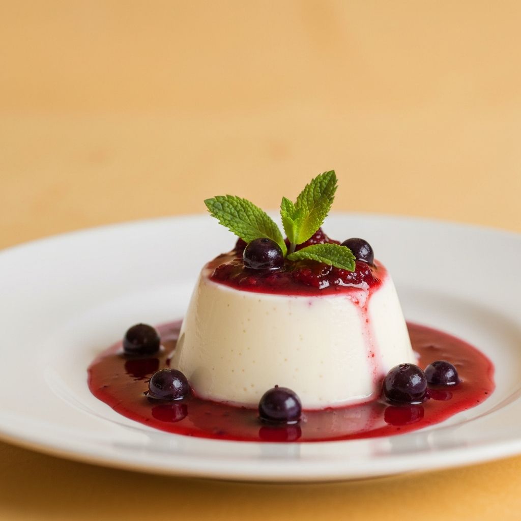 Dessert gourmet con frutti di bosco